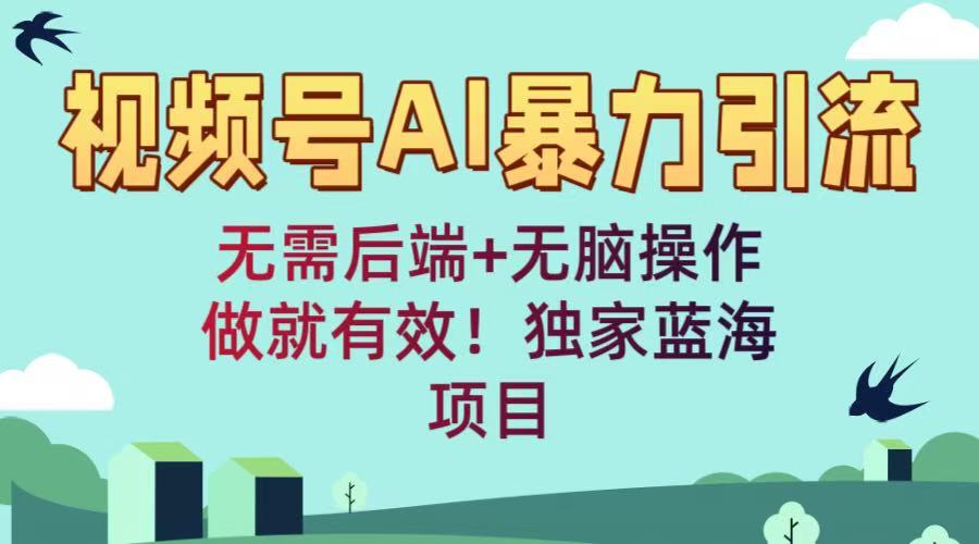 视频号AI暴力引流：无需后端+无脑操作，做就有效！独家蓝海项目-宁率网络知识库
