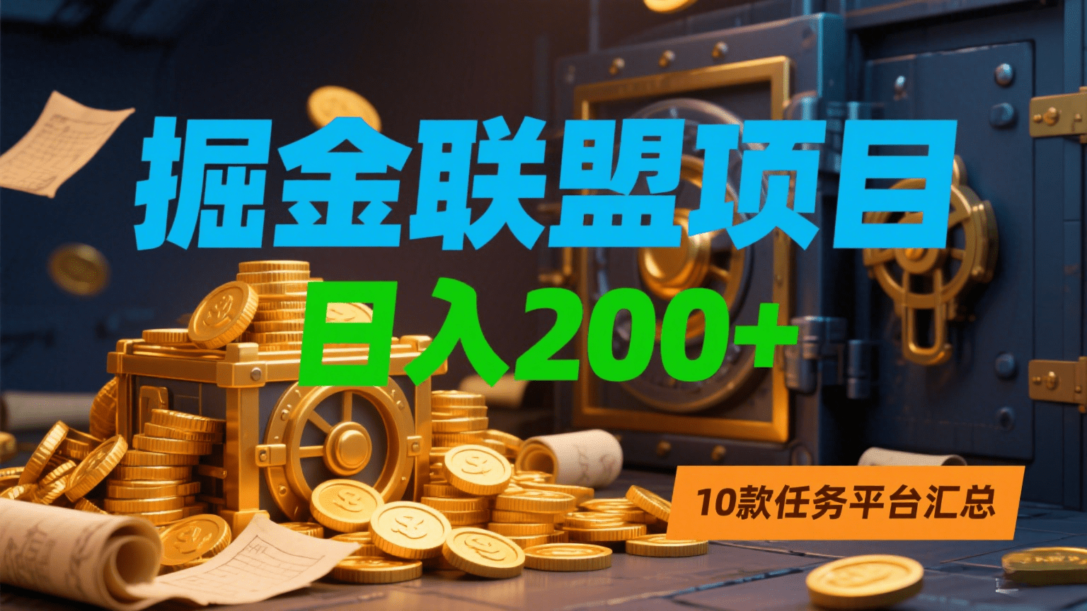掘金联盟项目，日入200+，10款任务平台汇总-宁率网络知识库
