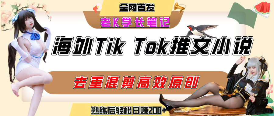 海外tiktok小说推文暴力项目，高停留率，高转化率，上手后一天搞顿饭钱不是问题-宁率网络知识库