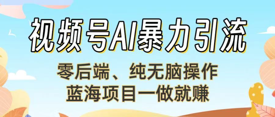 视频号AI暴力引流：零后端、纯无脑操作，蓝海项目一做就赚！【下面那个链接失效了】-宁率网络知识库