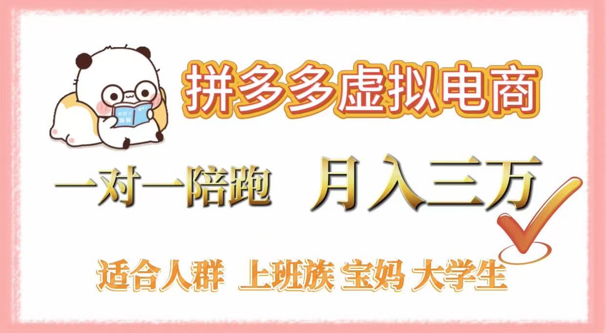 拼多多虚拟电商，一对一陪跑，月入3万，0囤货，轻资产，不发货-宁率网络知识库