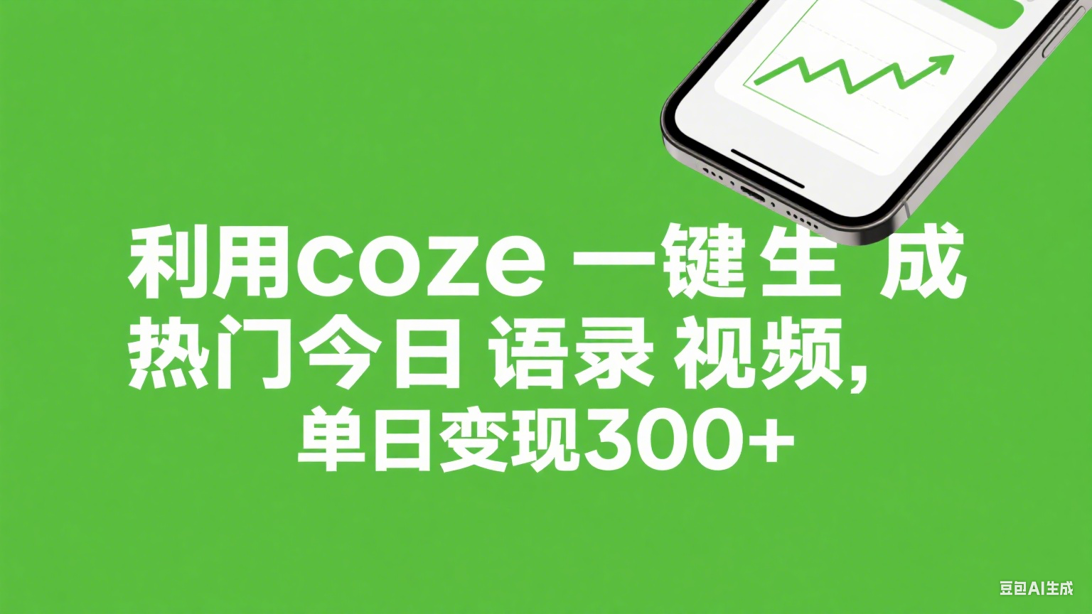 利用coze一键生成热门今日语录视频，单日变现300+-宁率网络知识库