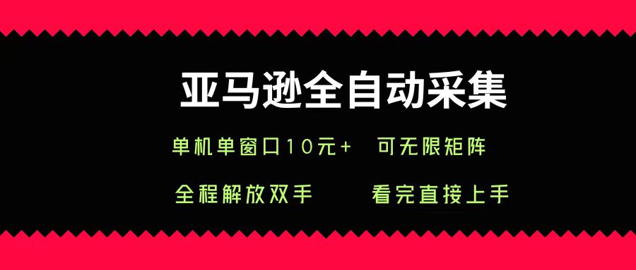 亚马逊全自动采集，单机单窗口一天10+，可无限矩阵去做-宁率网络知识库
