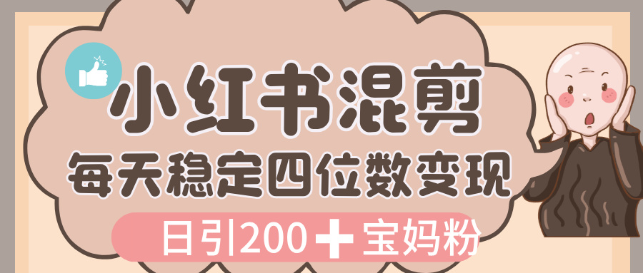 价值 3980 的小红书混剪， 虚拟变现，日引 200+宝妈创业粉，每天稳定四位数变现-宁率网络知识库