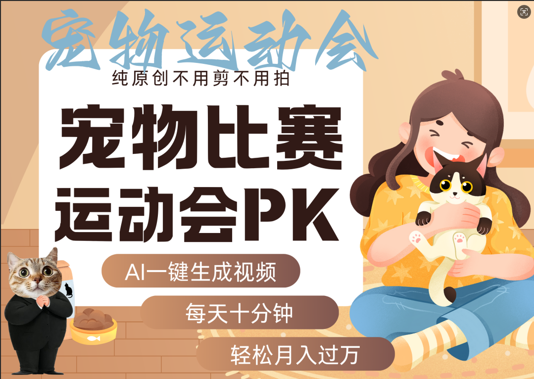 AI萌宠运动员跳水 射击  篮球  足球比赛   每天十分钟 附详细提示词文案库  代替做素材 卖提示词 卖虚拟资料  卖宠物产品 做宠物私人定制产品  带徒弟 带陪跑 卖课  创作者分成 月入5W+-宁率网络知识库