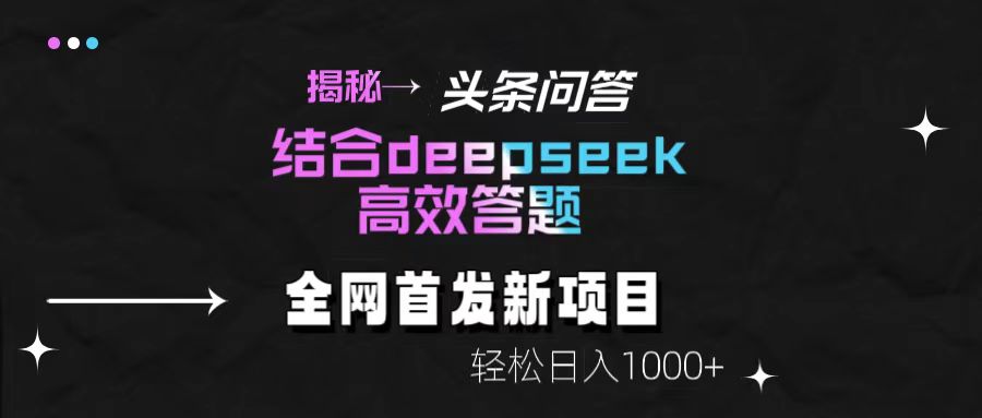 头条问答新玩法！结合deepseek高效答题，轻松日入1000+【揭秘】-宁率网络知识库