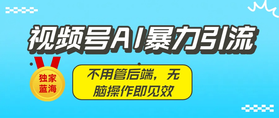独家蓝海！视频号AI暴力引流：不用管后端，无脑操作即见效-宁率网络知识库