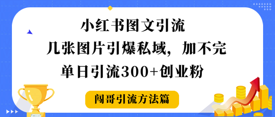 小红书图文引流，几张图片引爆私域加不完，单日引流300＋创业粉-宁率网络知识库